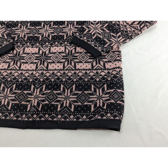 Vtg Gitano Plus Pink Black 44/24W Made in USA Geometric‎ Acrylic Sweater - Picture 3 of 11